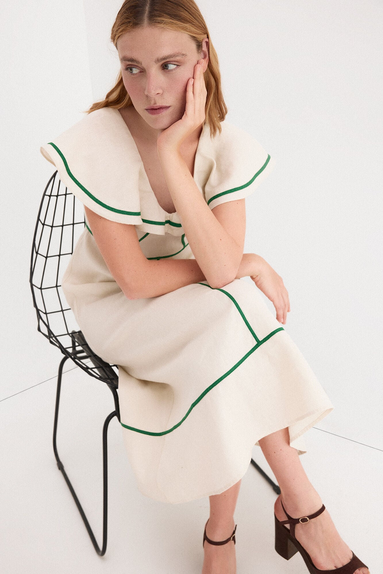 Pedro del Hierro Linen dress with contrast details