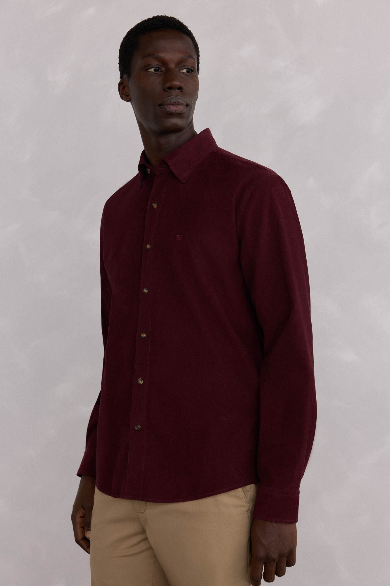 Pedro del Hierro Camisa de veludo macio Bordeaux