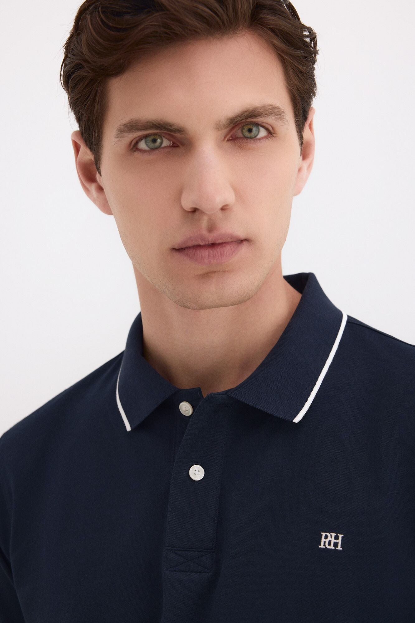Pedro del Hierro Basic pique polo shirt Blue