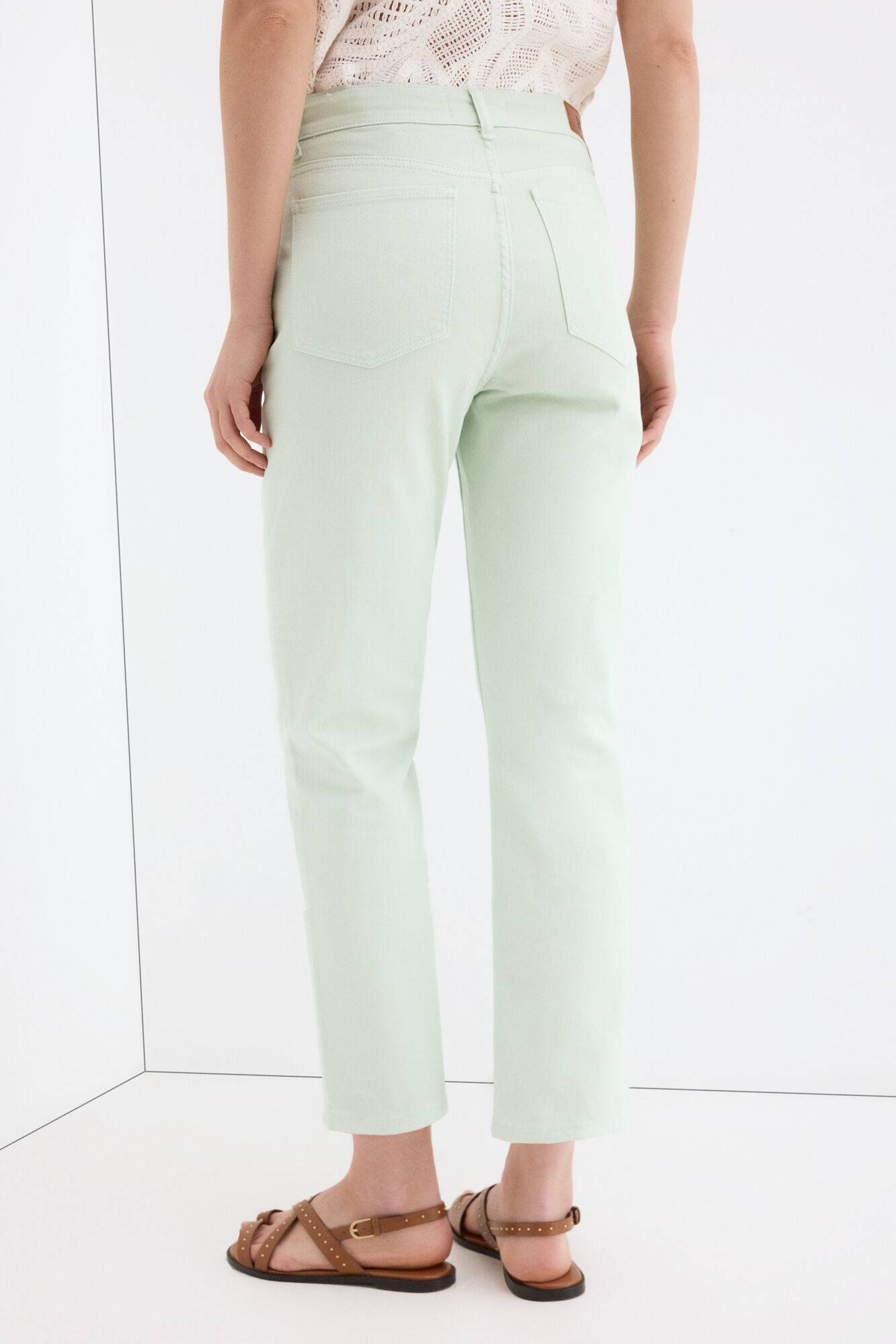 Pedro del Hierro Jeans straight capri basic Turquesa