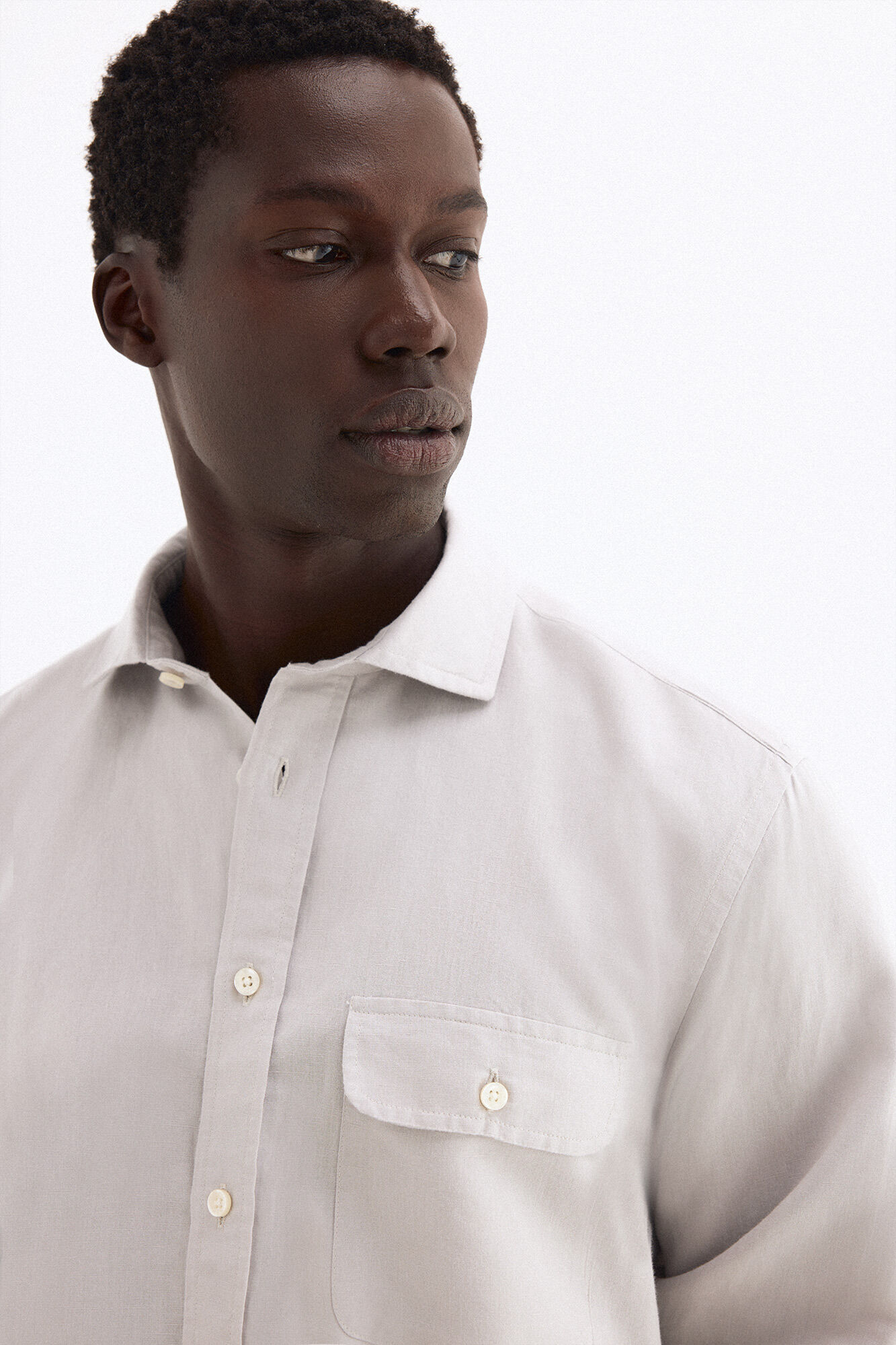 Pedro del Hierro Camisa em linho com bolsos