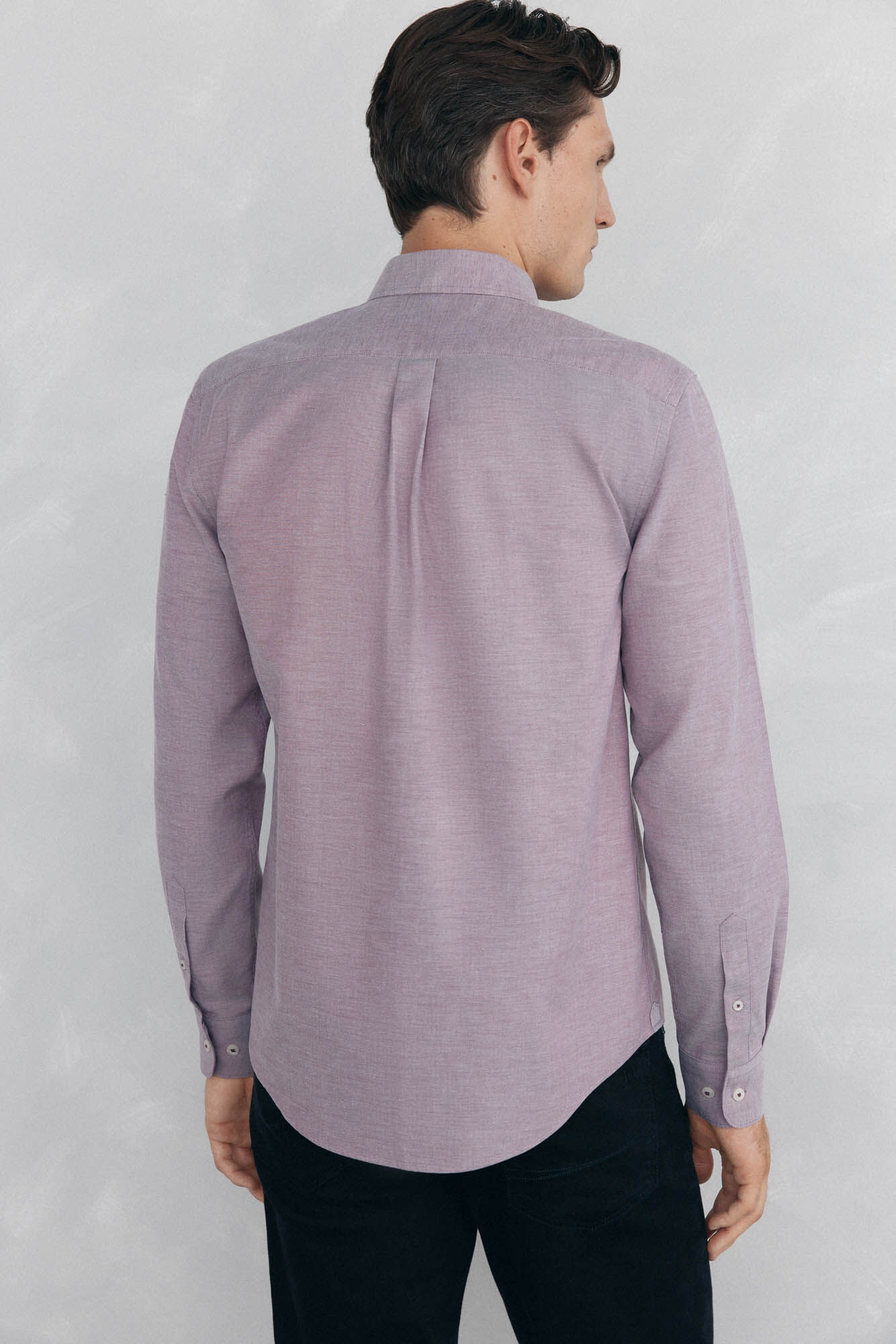 Pedro del Hierro Plain non-iron Oxford shirt Burgundy