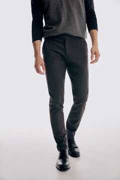 Pedro del Hierro Micro pattern slim fit trousers Grey