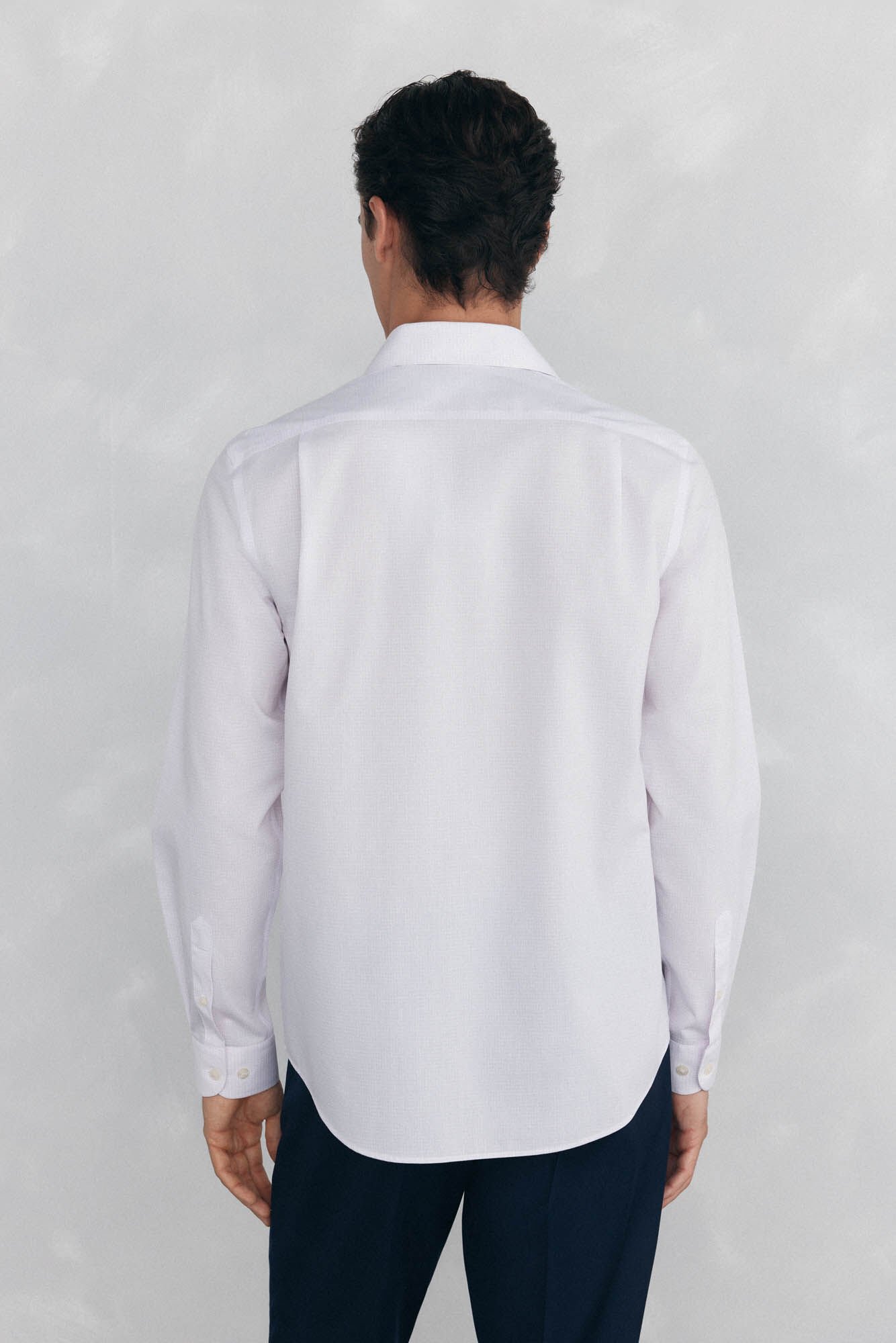 Pedro del Hierro Camisa aos quadrados non iron + antimanchas Rosa