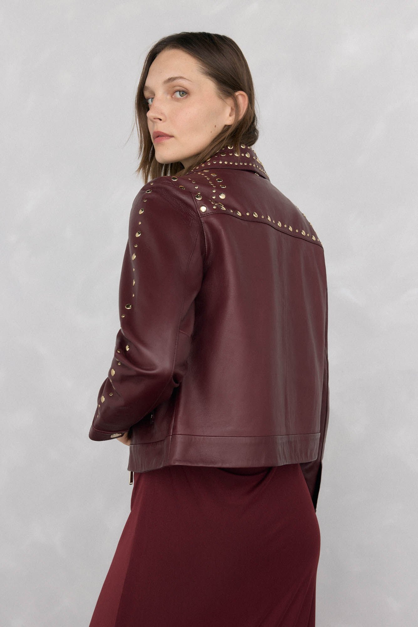 Pedro del Hierro Jaqueta napa cravejada Coral