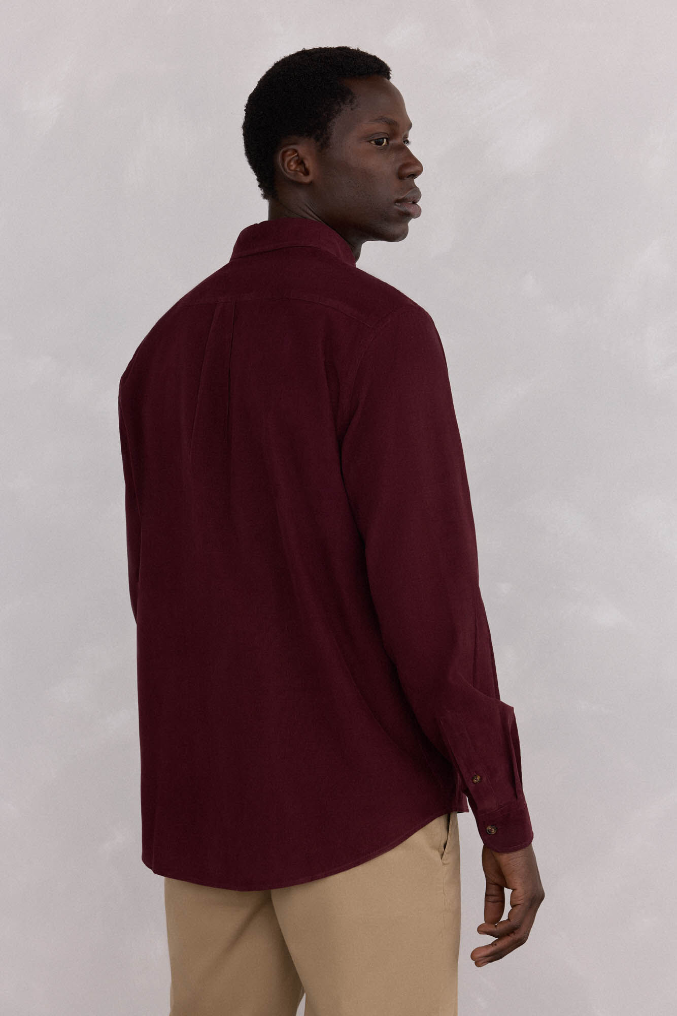 Pedro del Hierro Camisa de veludo macio Bordeaux