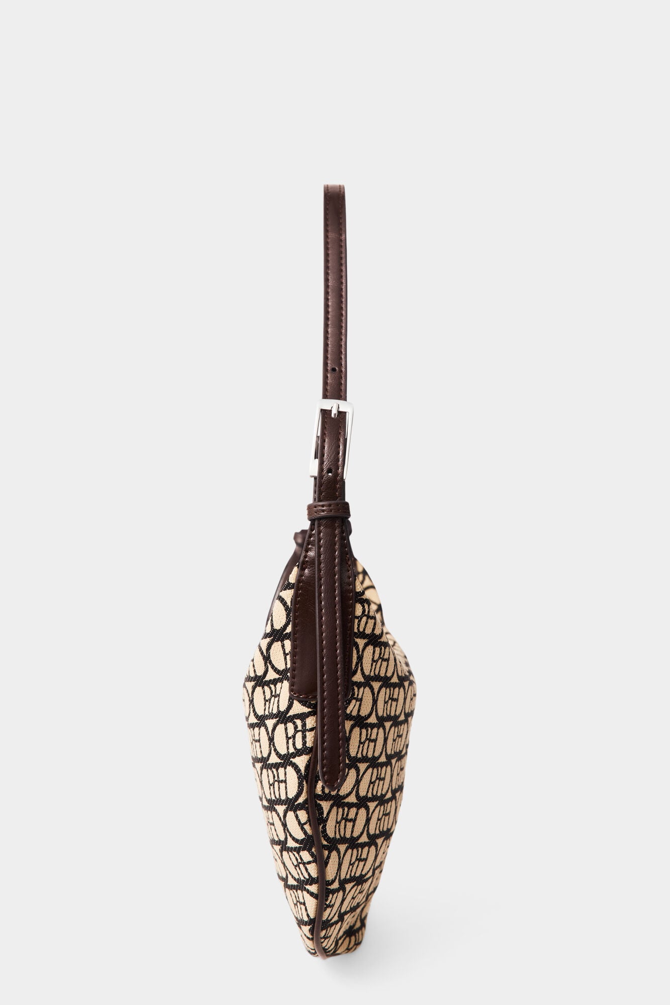 Pedro del Hierro Logo half-moon handbag Beige