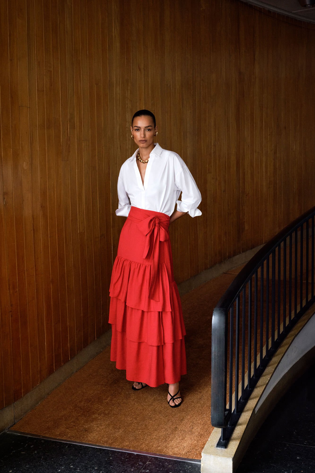 Pedro del Hierro Long ruffle skirt