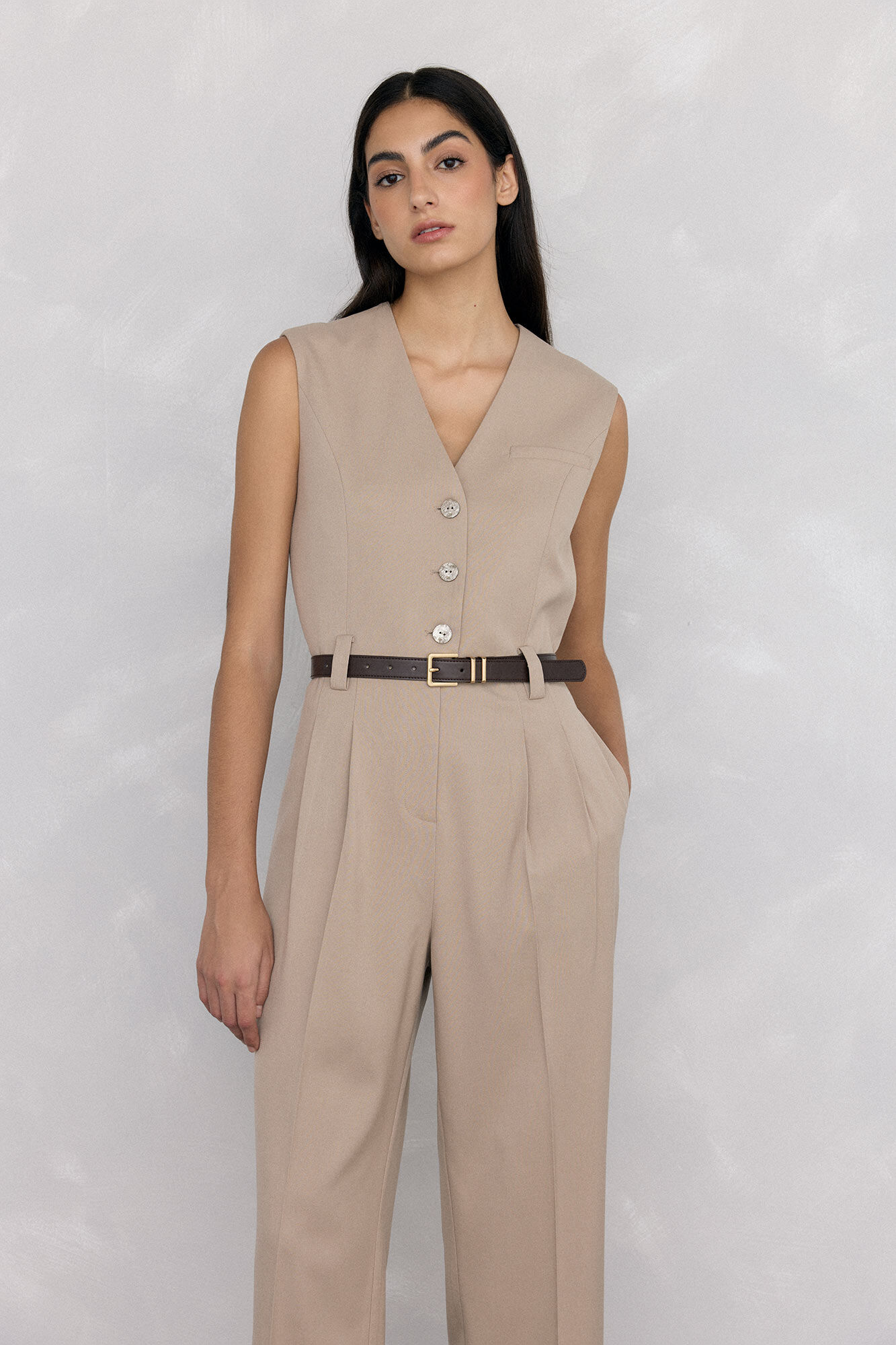 Pedro del Hierro Tailored tailored belt Beige