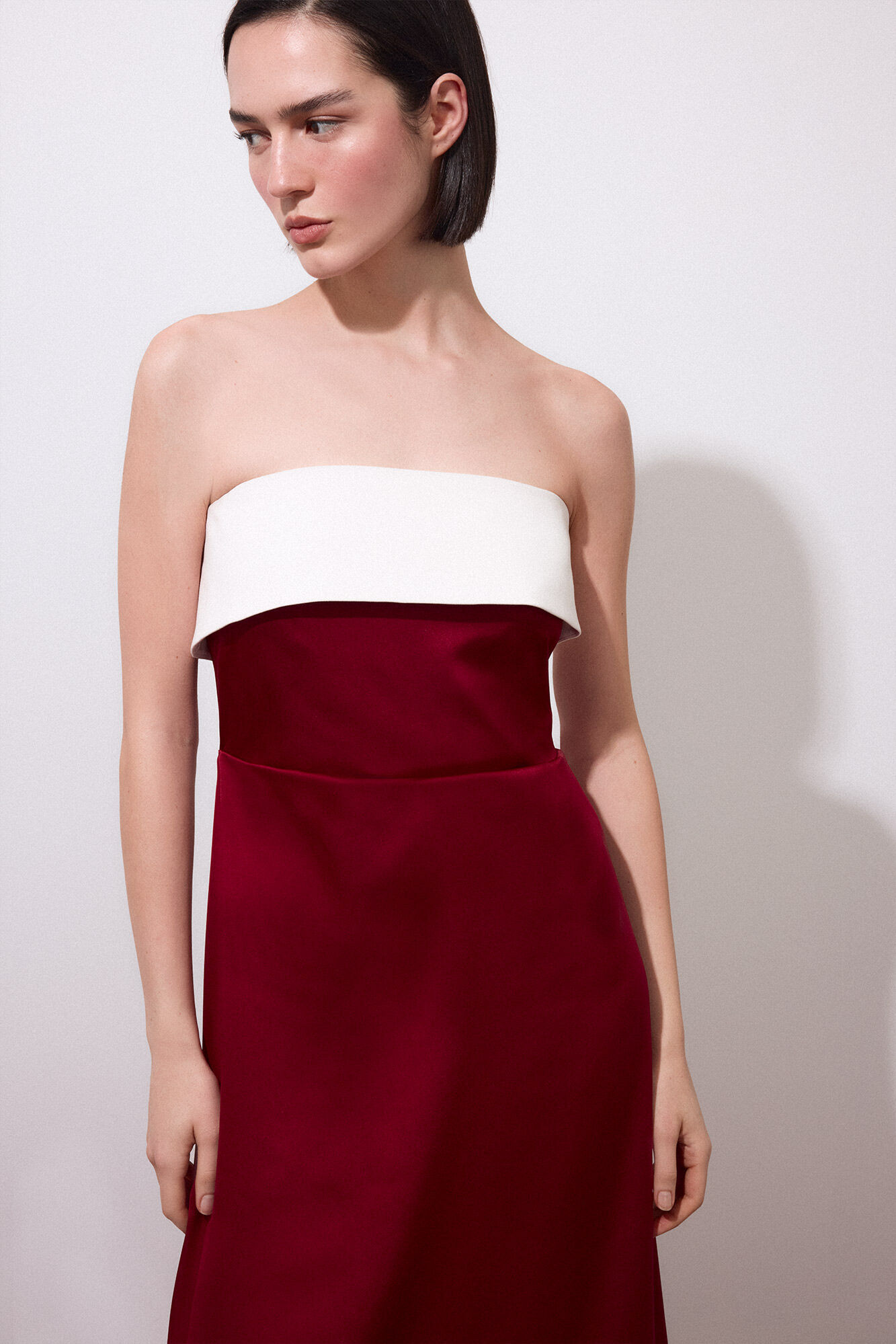 Pedro del Hierro Long strapless dress Burgundy