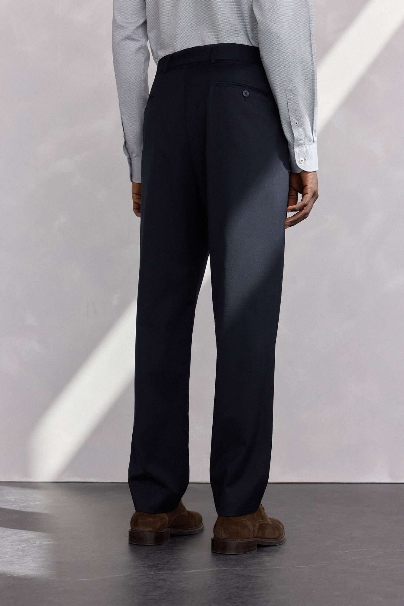 Pedro del Hierro wool pleated trousers Blue