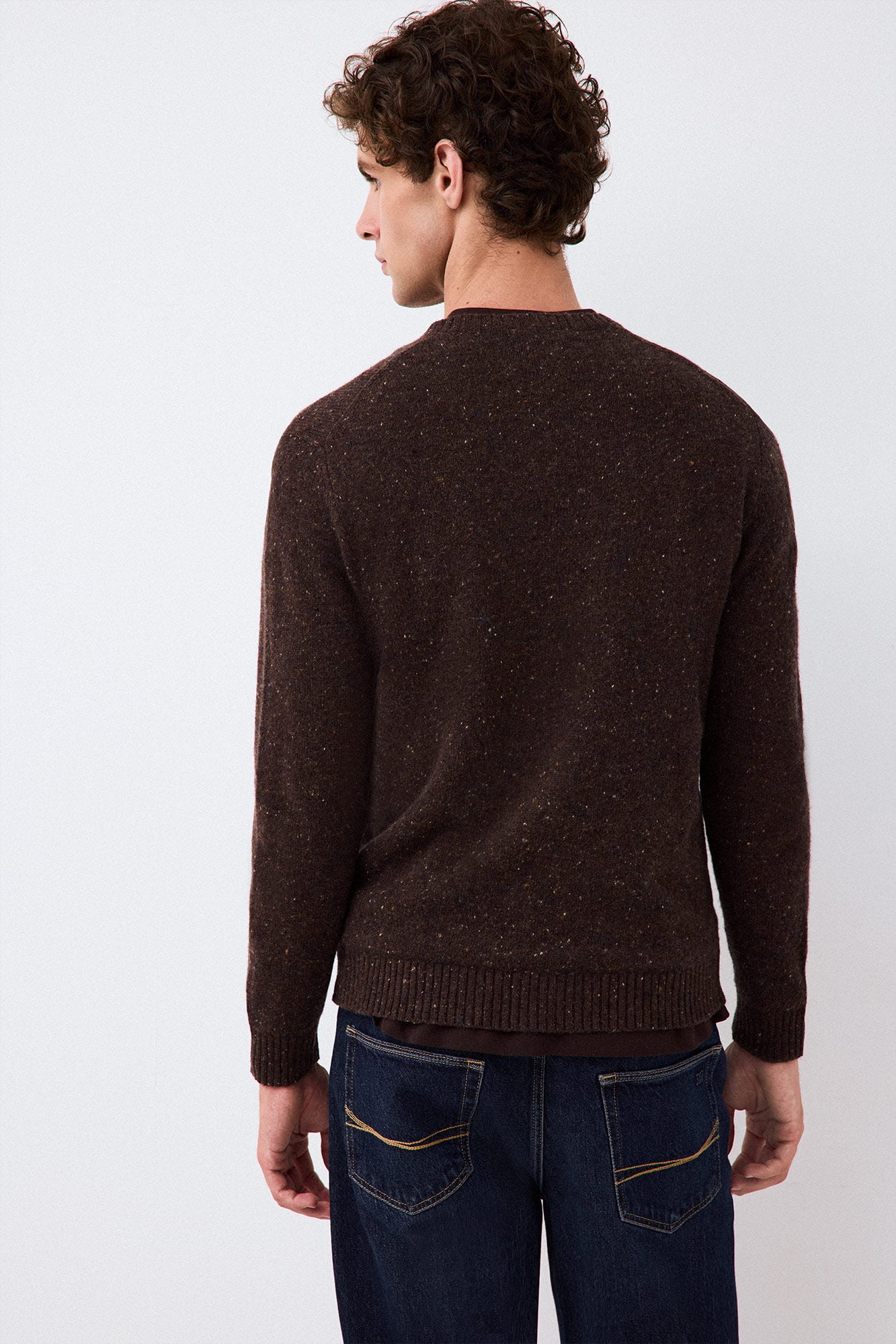 Pedro del Hierro Italian premium yarn knit jumper Brown