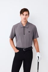 Pedro del Hierro Golf technical polo shirt with zip fastening neck Grey
