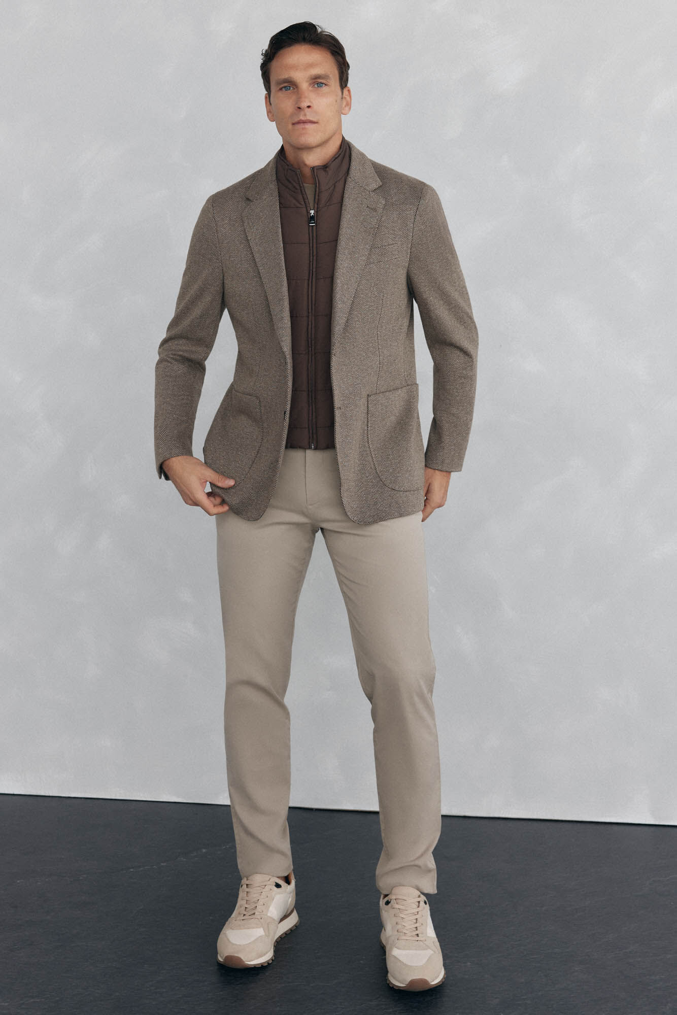 Pedro del Hierro malha de espiga com vistas remov&iacute;veis Marrom