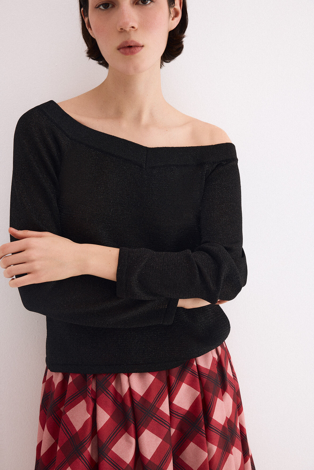 TFP by Tamara Falc&oacute; Camisola com efeito glitter Preto