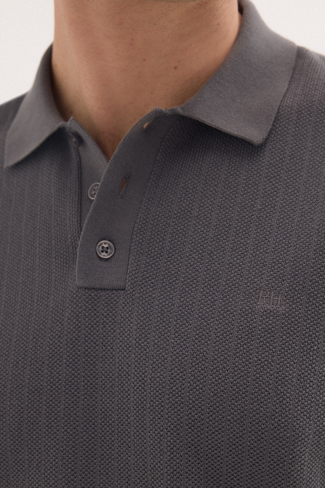 Pedro del Hierro Camisola polo premium manga curta &agrave;s riscas Cizento