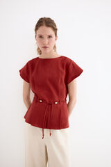 Pedro del Hierro Linen belted top Orange