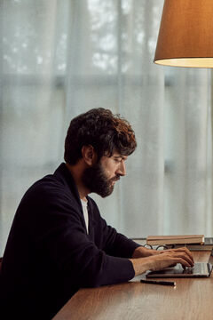 Pedro del Hierro Cotton blazer Blue