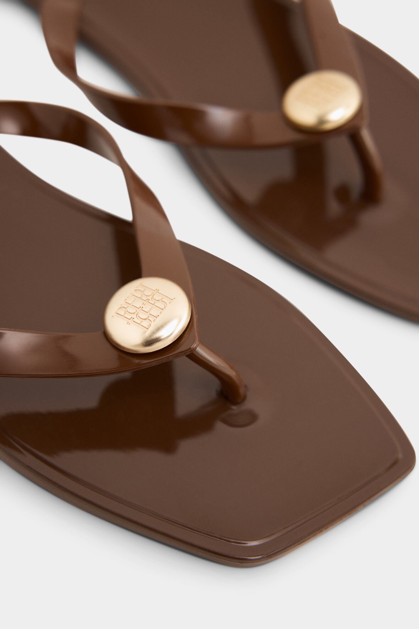 Pedro del Hierro Logo flip flop Brown