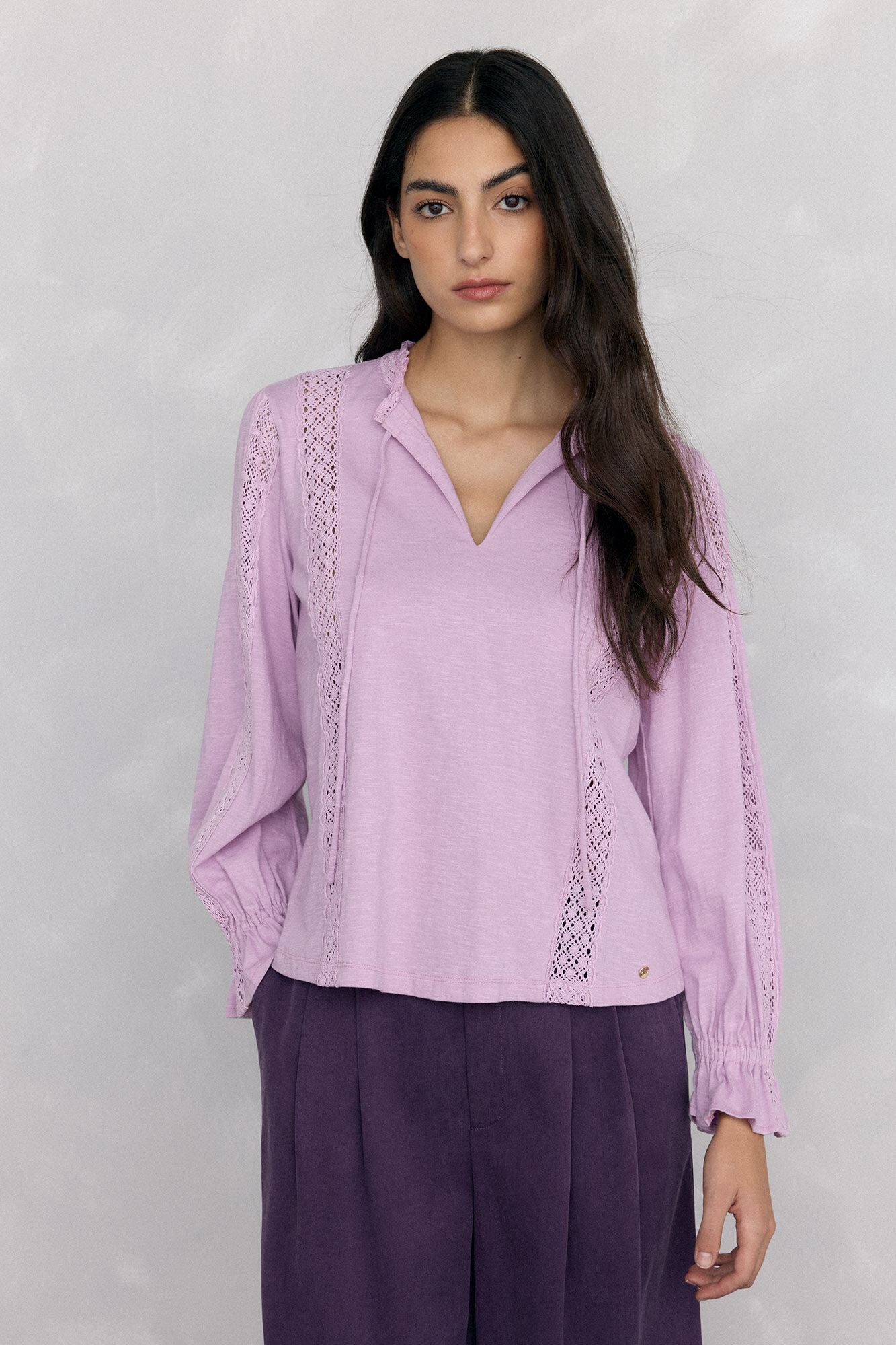 Pedro del Hierro Puffed bow or tie -shirt Pink