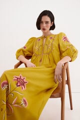 Pedro del Hierro Embroidered tunic dress Yellow