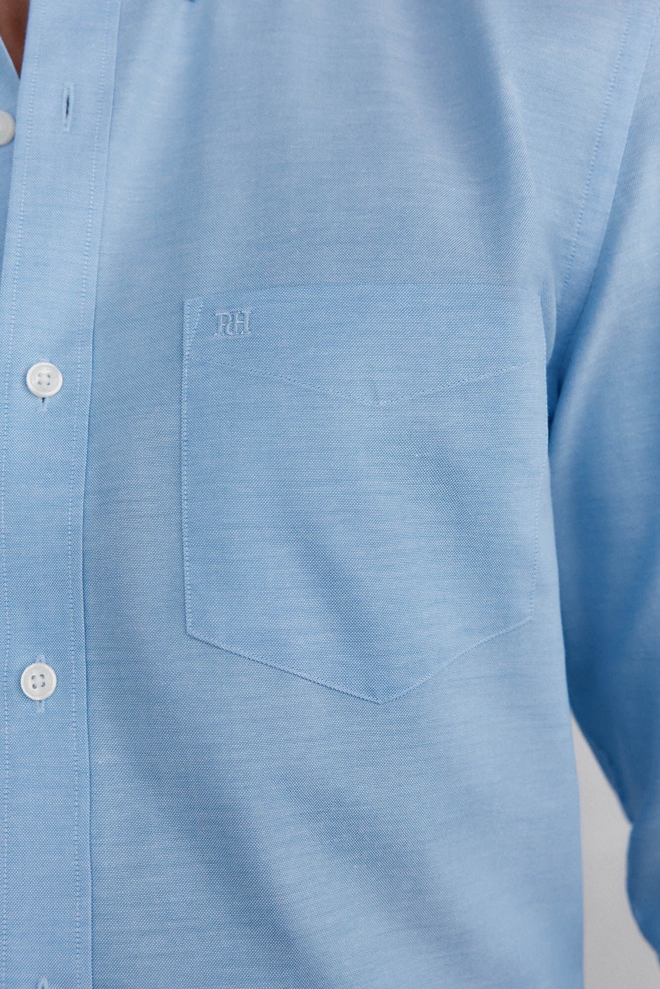 Pedro del Hierro Plain non-iron Oxford shirt Blue