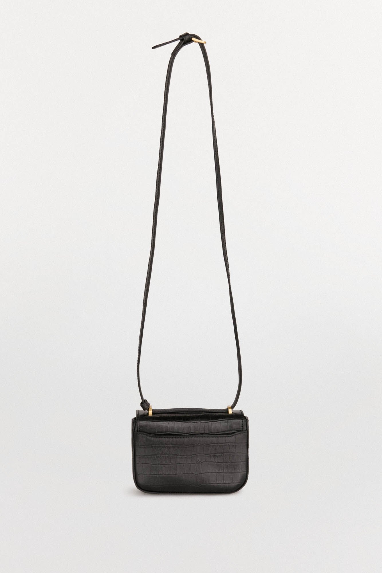 Pedro del Hierro Bolsa de ombro em pele com fecho em metal Preto