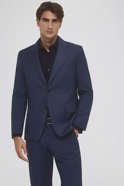 Pedro del Hierro Textured suit blazer Blue