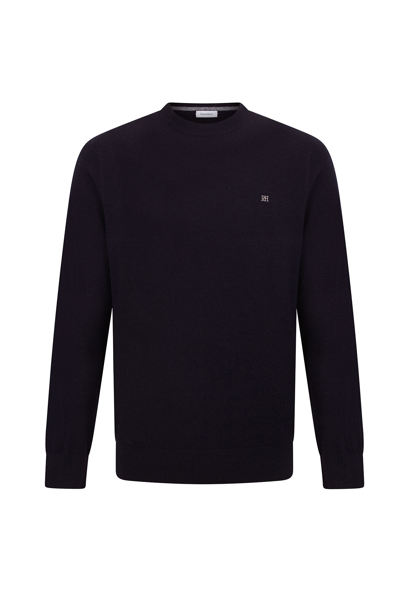 Pedro del Hierro Merino wool and cashmere crew neck sweater Blue