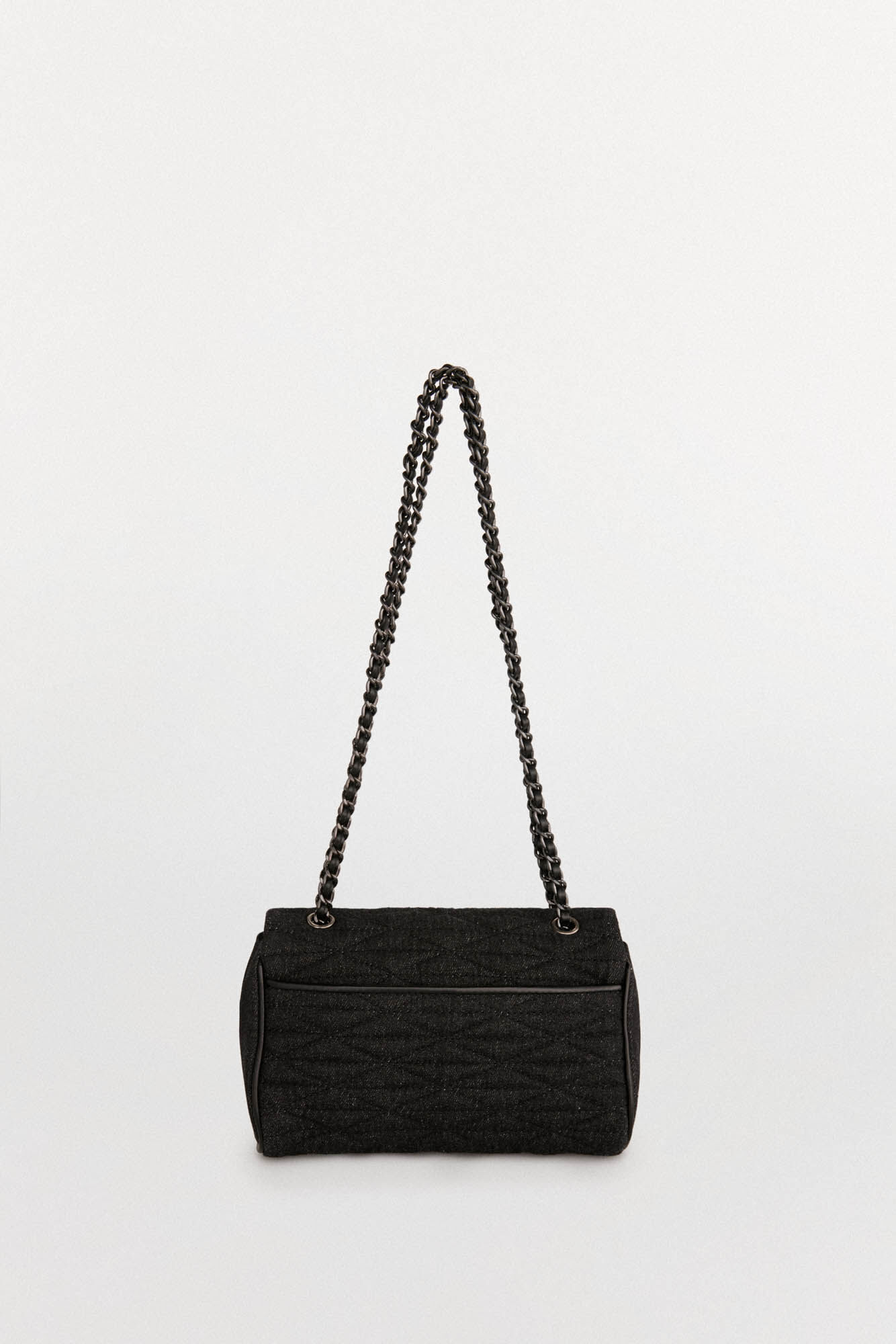 Pedro del Hierro Quilted crossbody bag with chain Grey