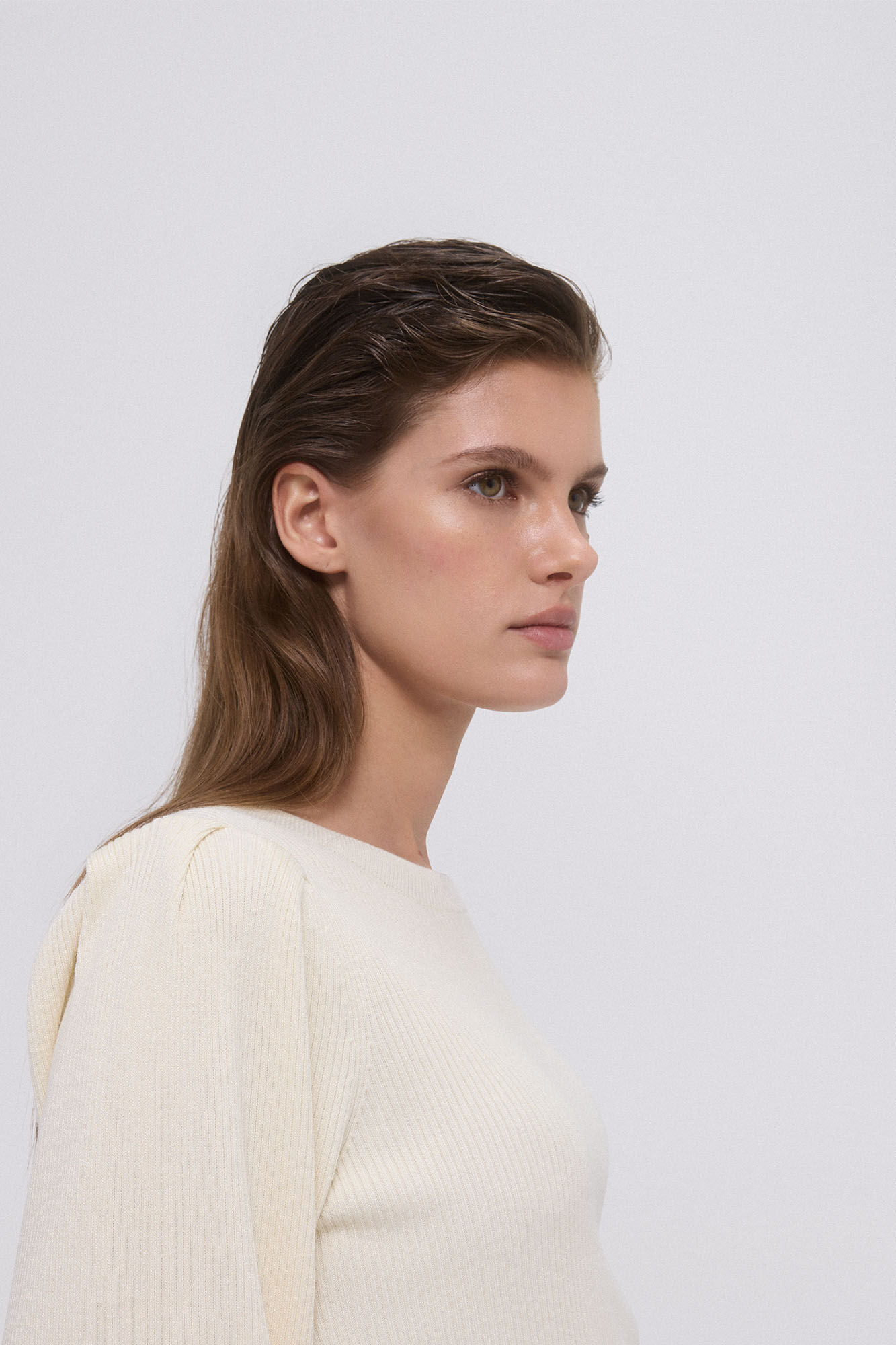 Pedro del Hierro Jersey canal&eacute; manga abullonada l&uacute;rex Beige