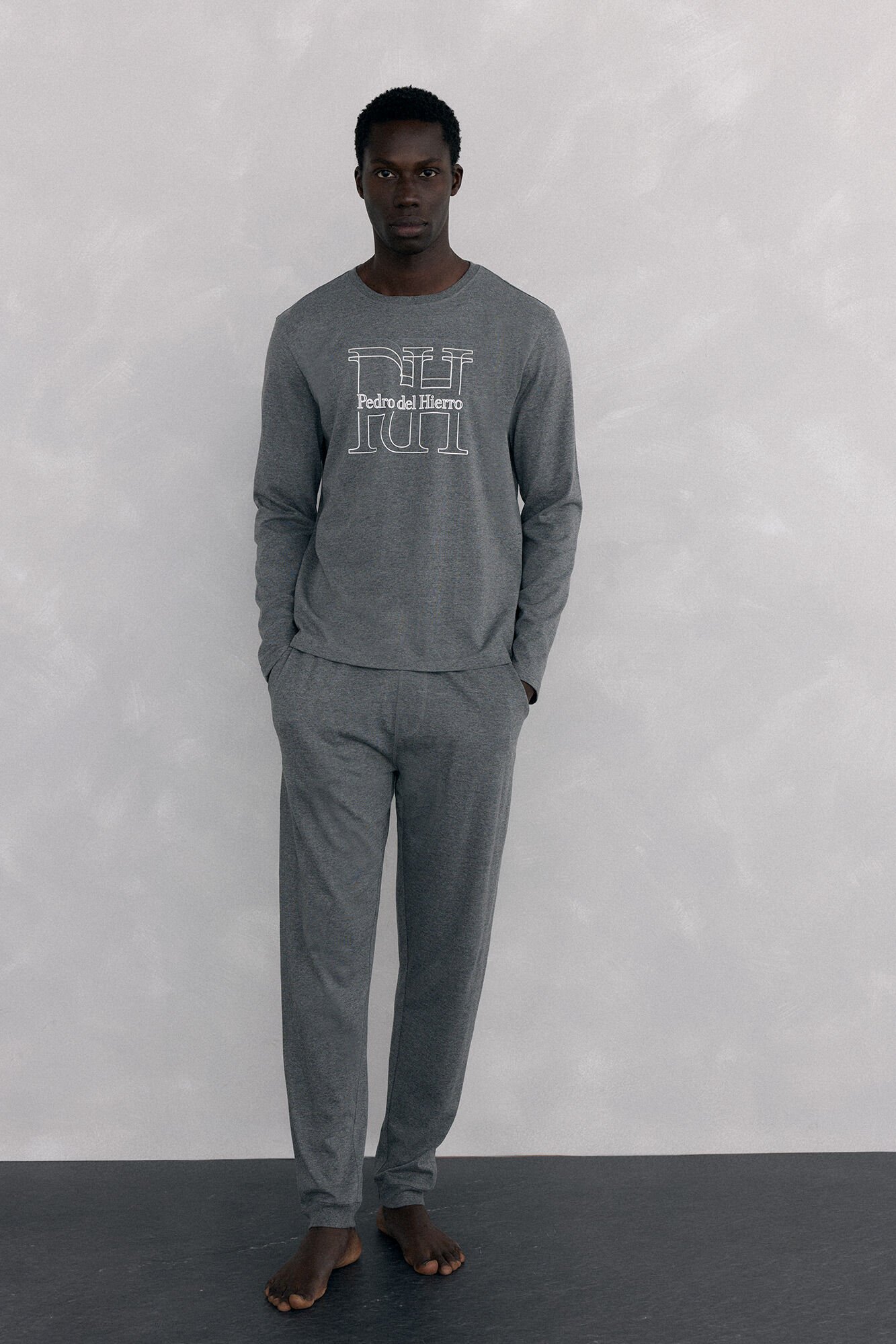 Pedro del Hierro Set de pijama punto Gris