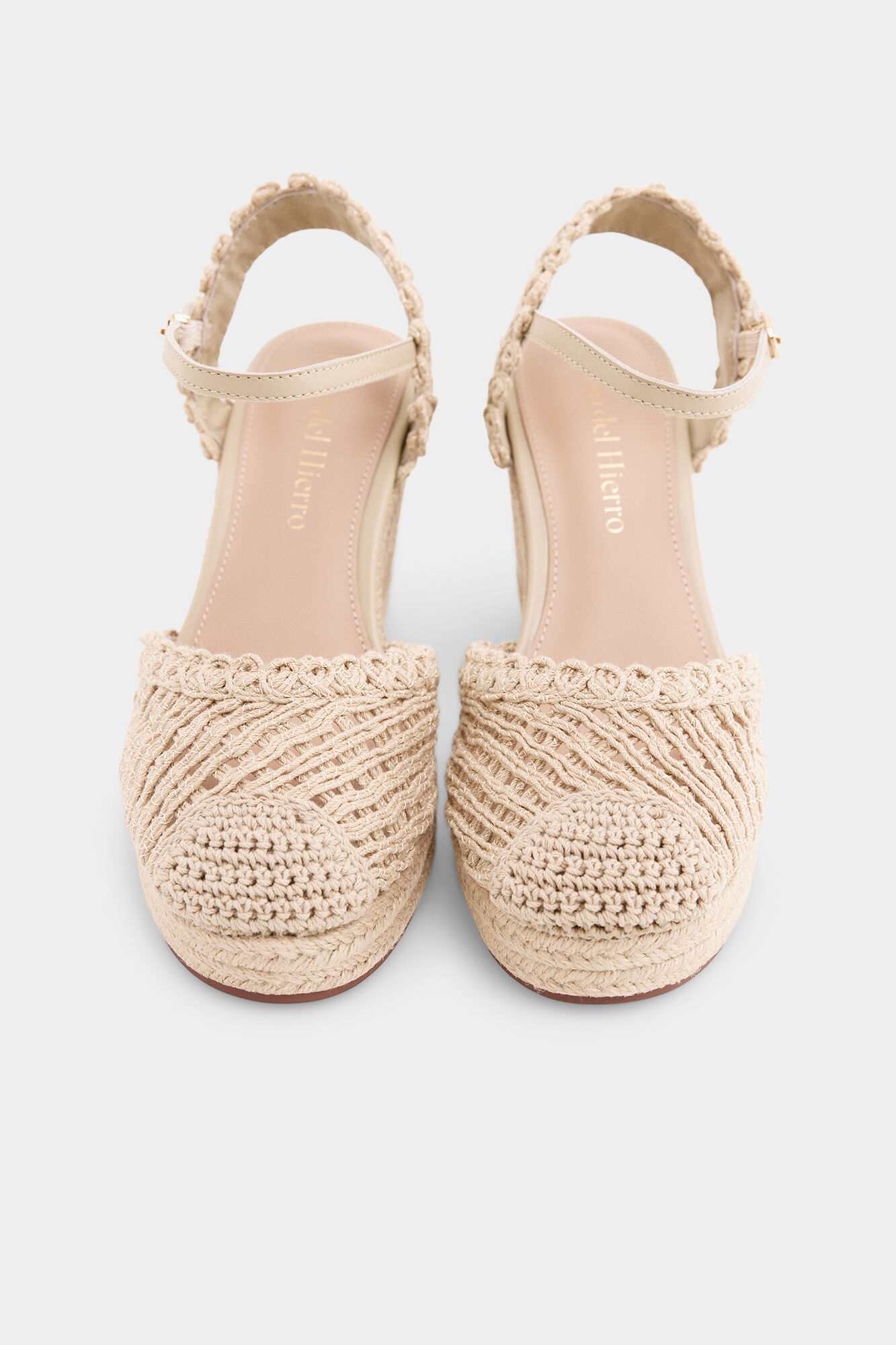 Pedro del Hierro Braided wedge espadrille Ecru