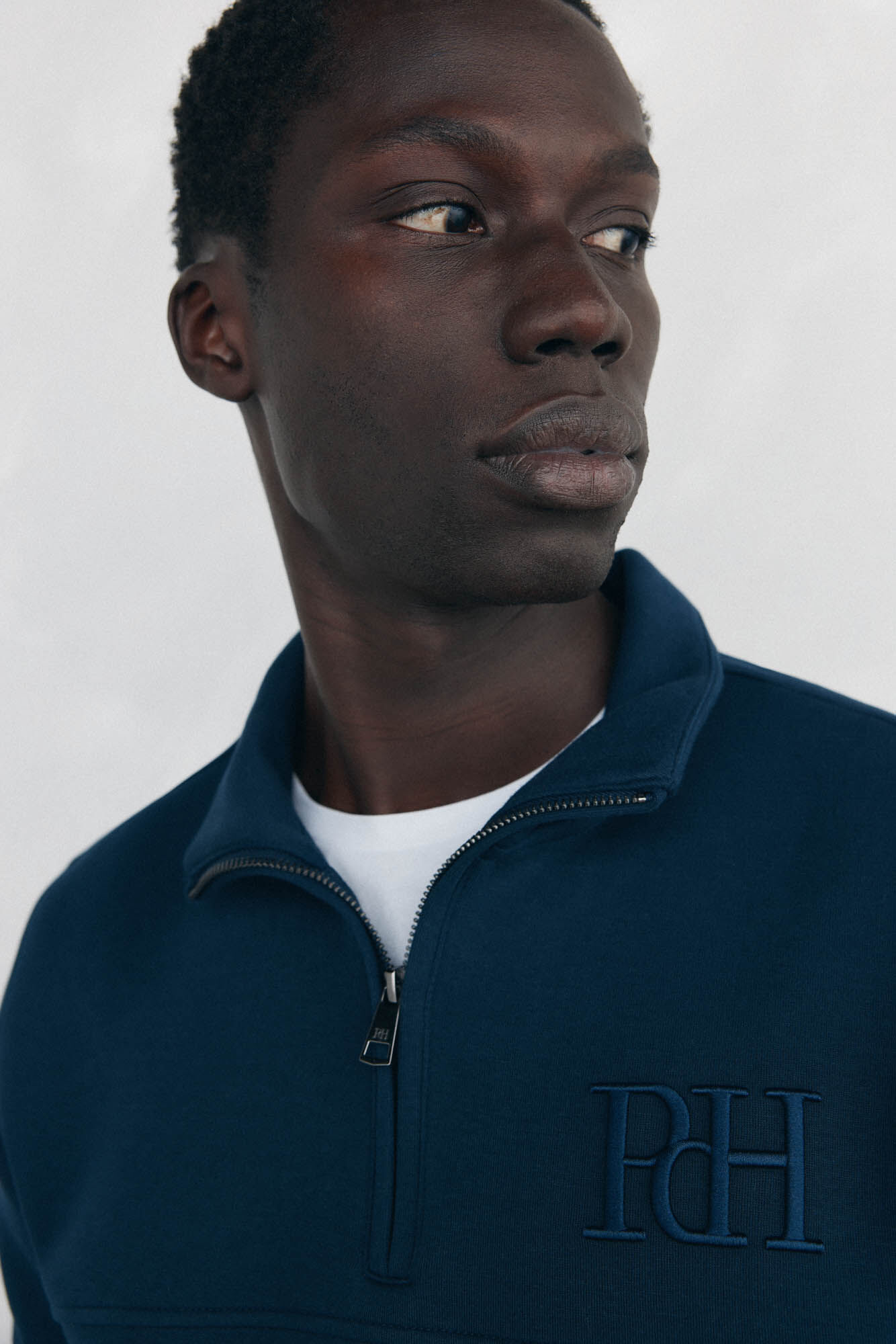 Pedro del Hierro Sudadera cuello cremallera tejido t&eacute;cnico Azul