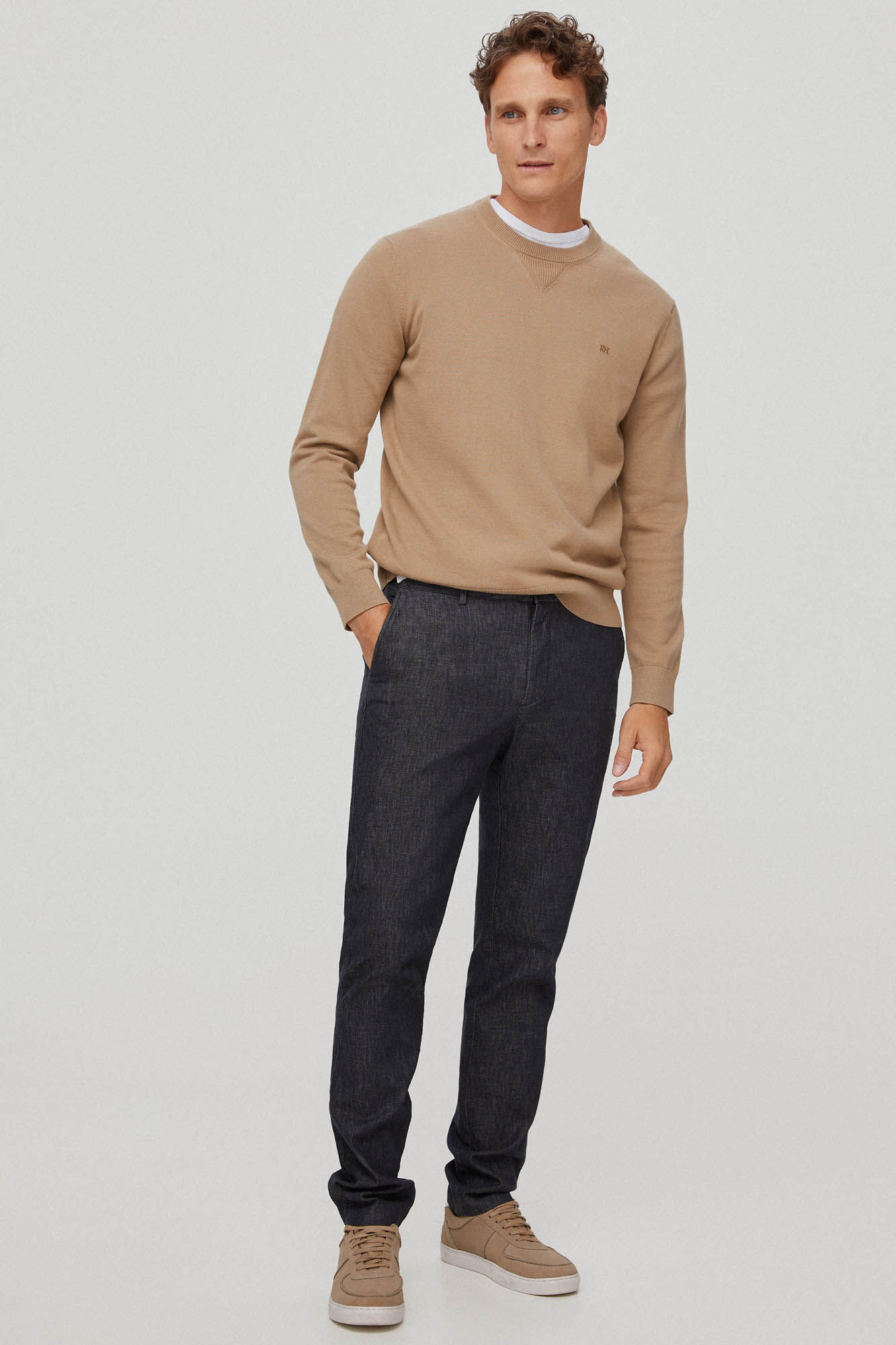 Pedro del Hierro Regular fit denim chinos Blue