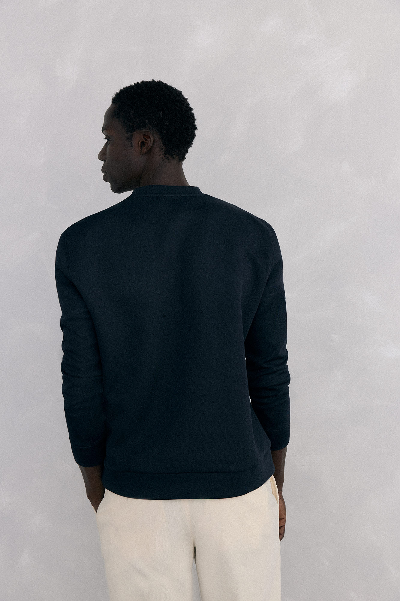 Pedro del Hierro Crew neck sweatshirt in technical fabric Blue