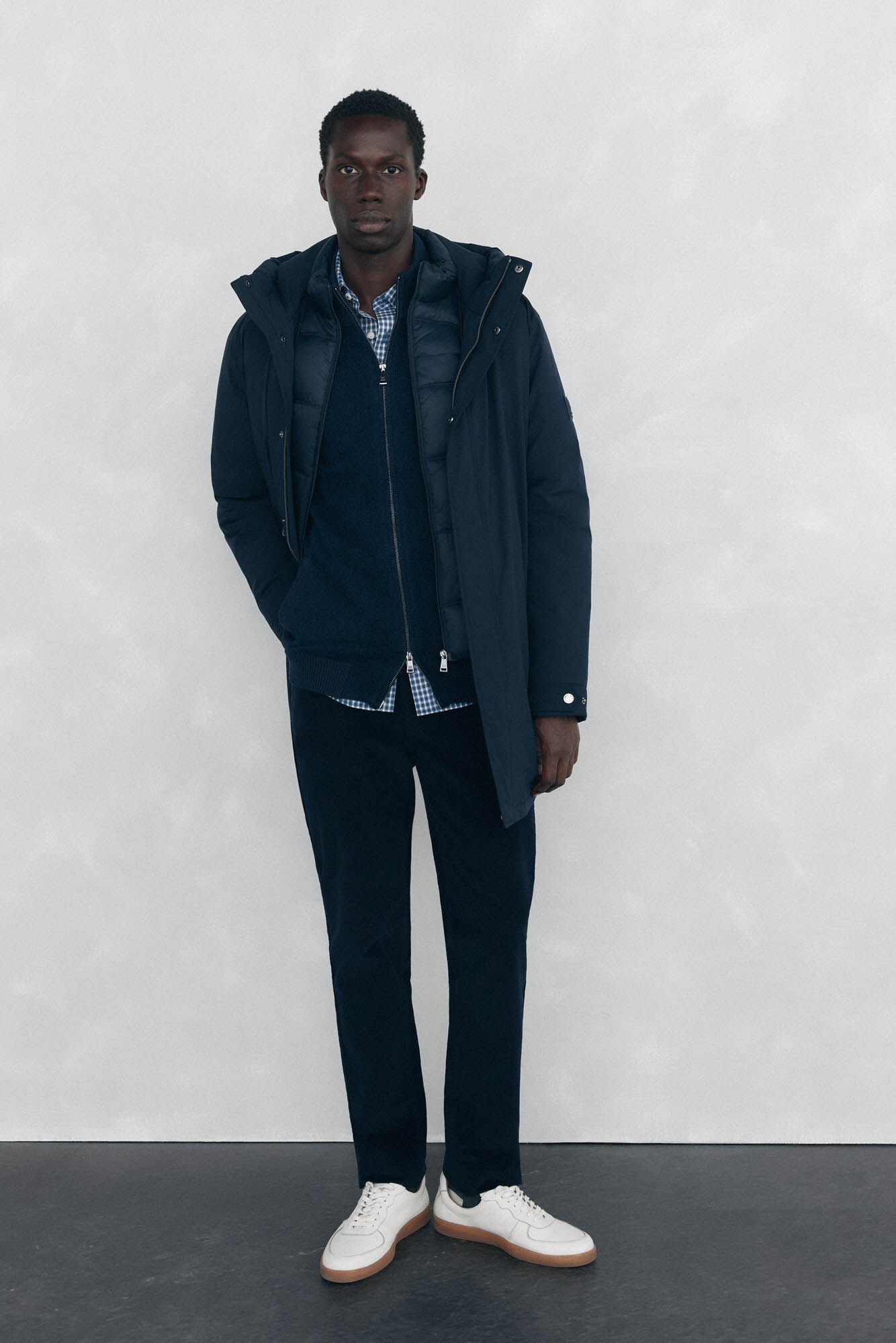 Pedro del Hierro Premium Christmas cotton cardigan with zip fastening fastening Blue