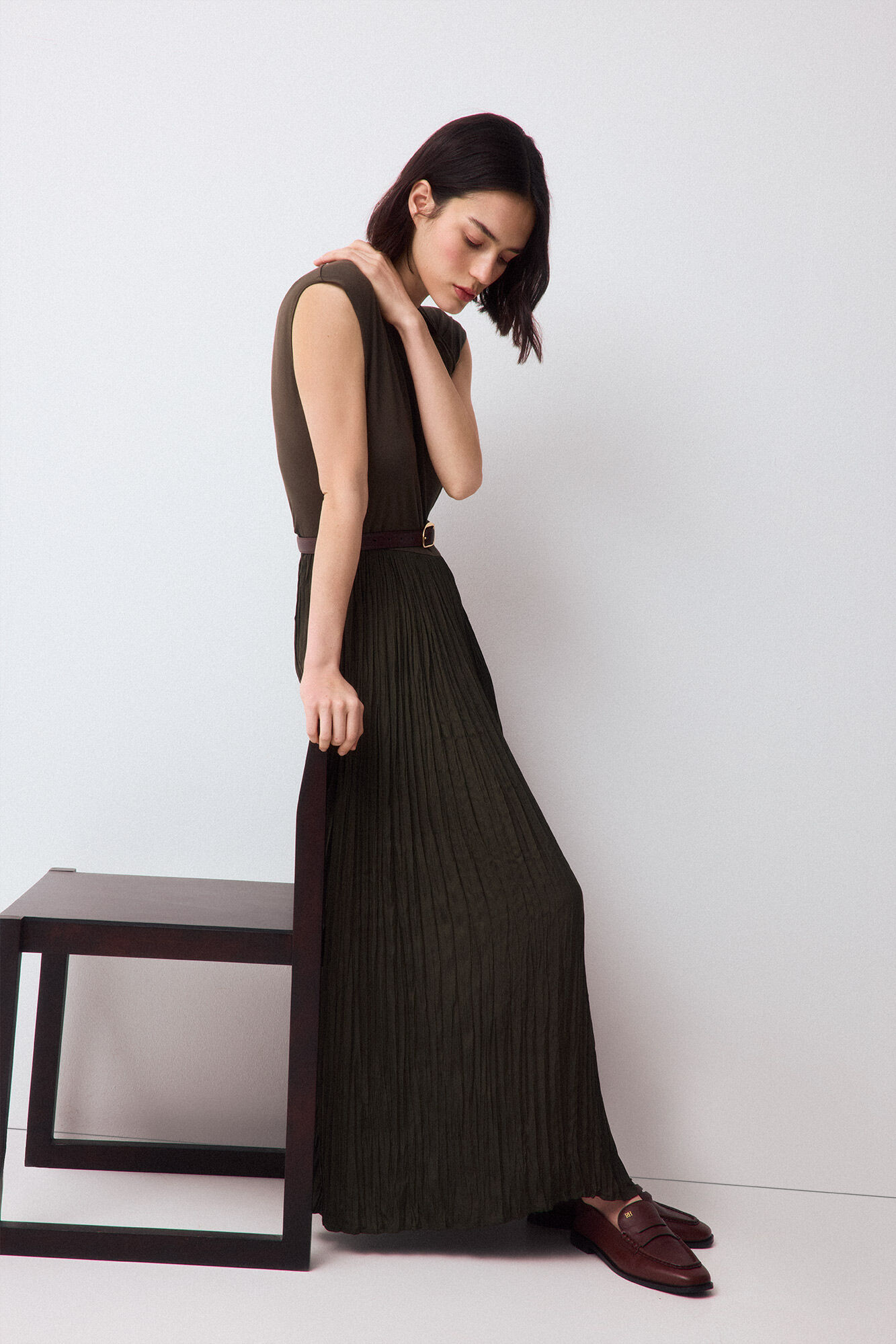 Pedro del Hierro Combined dress with knot detail Green