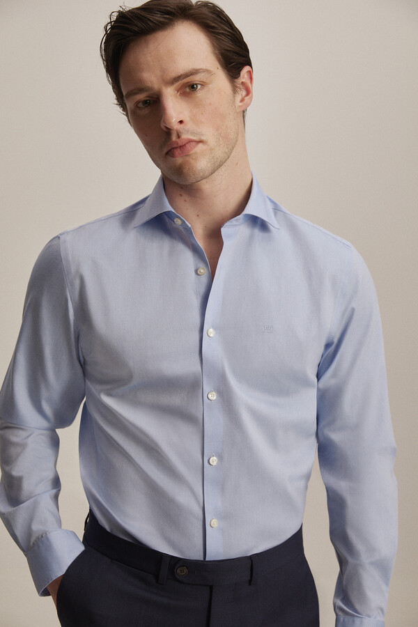 Tailored fit non-iron plain dress shirt | Men's suits | Pedro del Hierro Tailored fit non-iron plain dress shirt | Men's suits | Pedro del Hierro