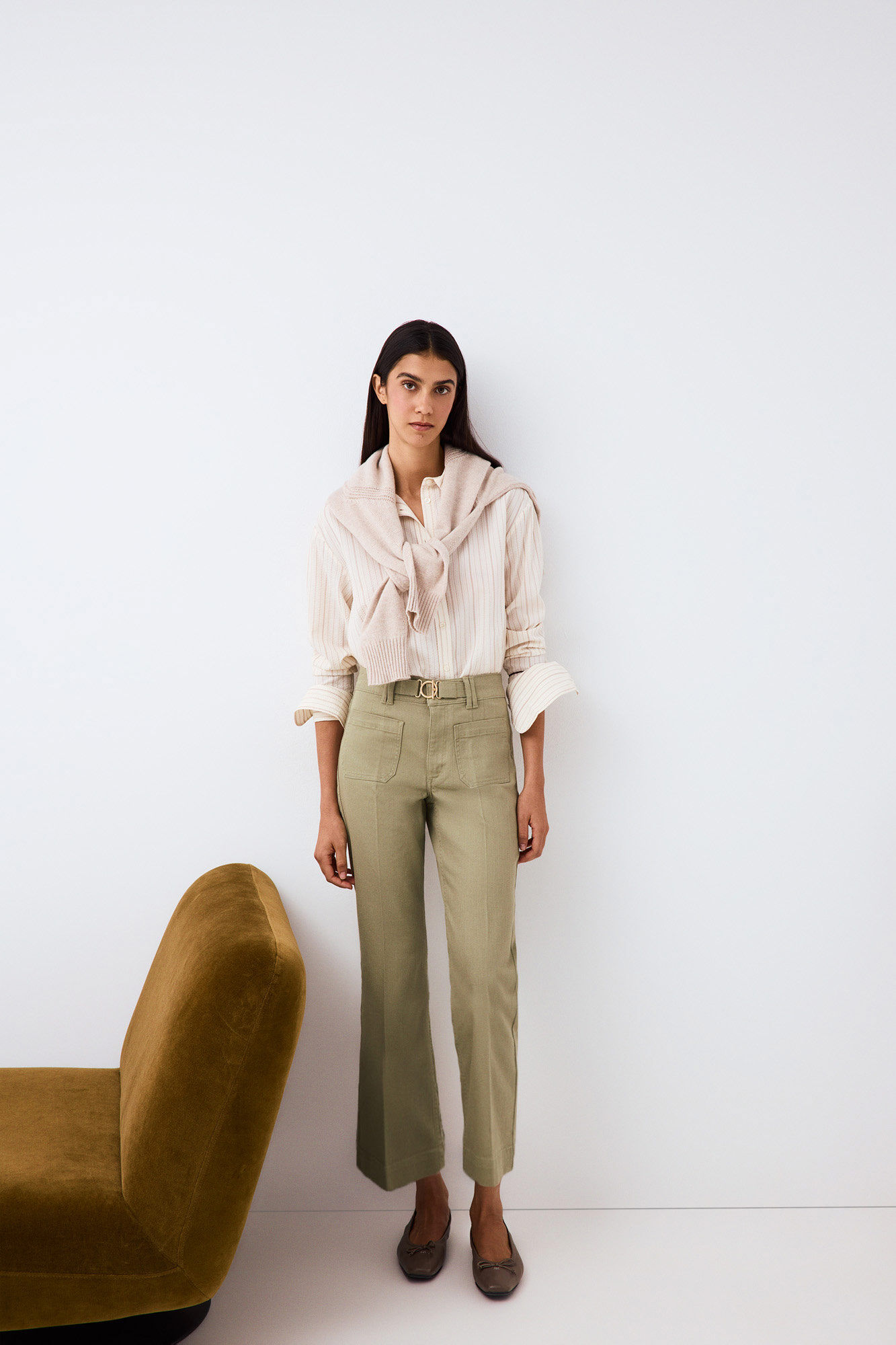 Pedro del Hierro Jeans stovepipe capri Green