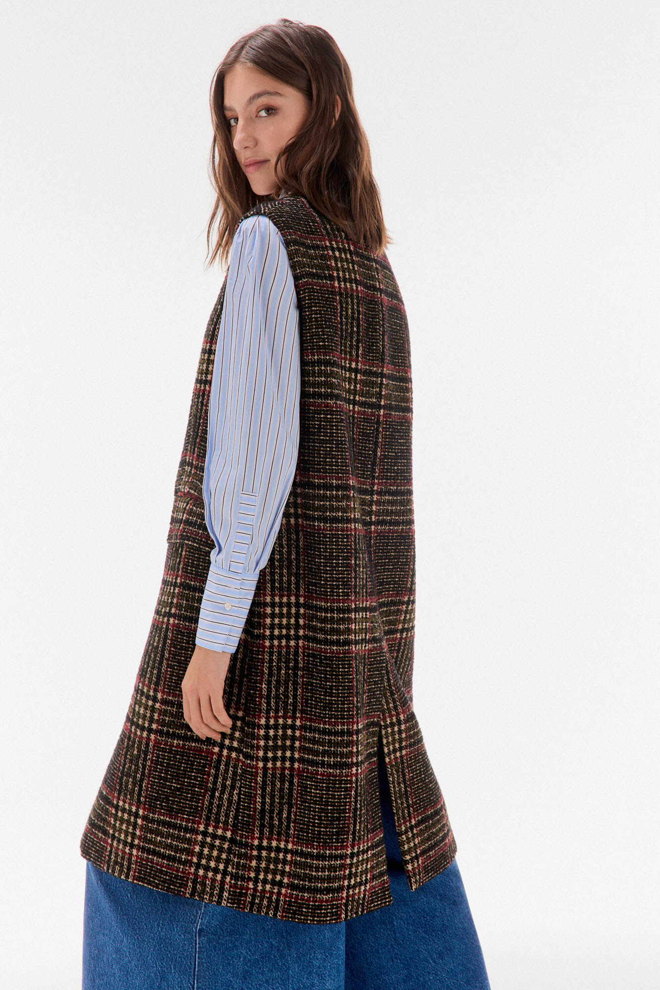 TFP by Tamara Falc&oacute; Checkered gilet Brown