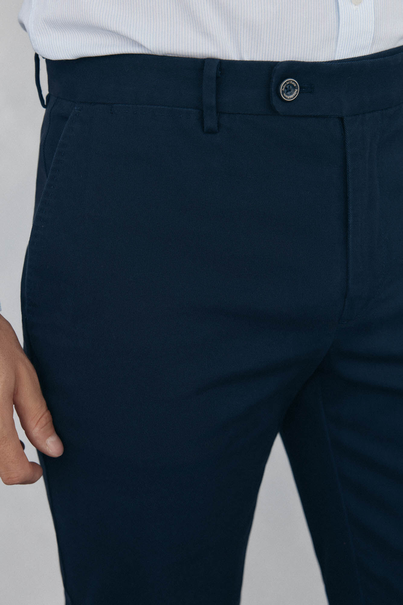 Pedro del Hierro Chino regular fit texture Blue
