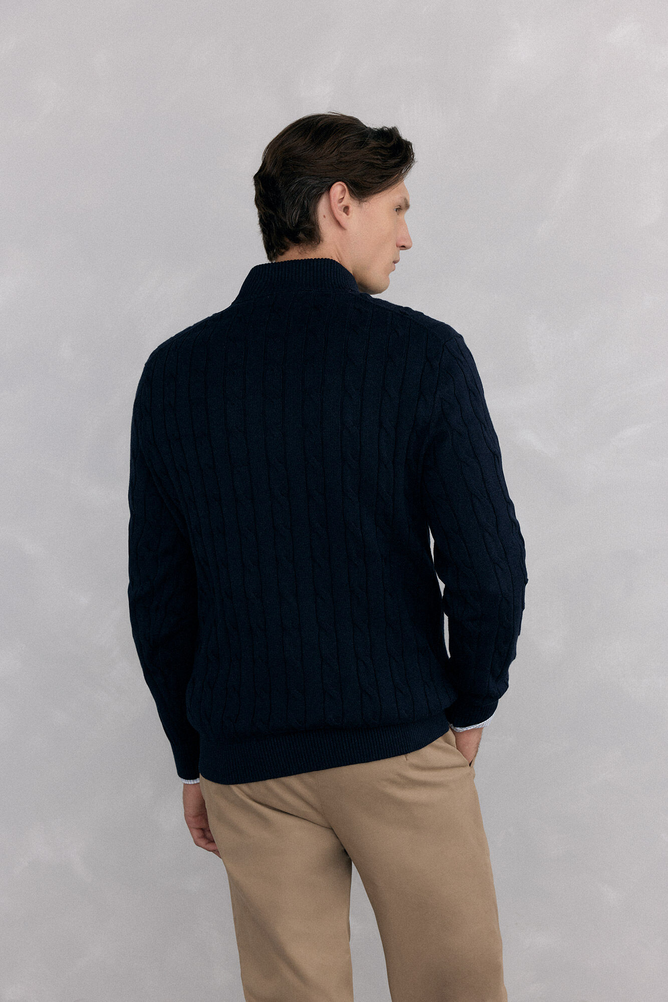 Pedro del Hierro Jersey cuello camionero Azul