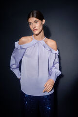 Pedro del Hierro Blusa halter fruncida Morado