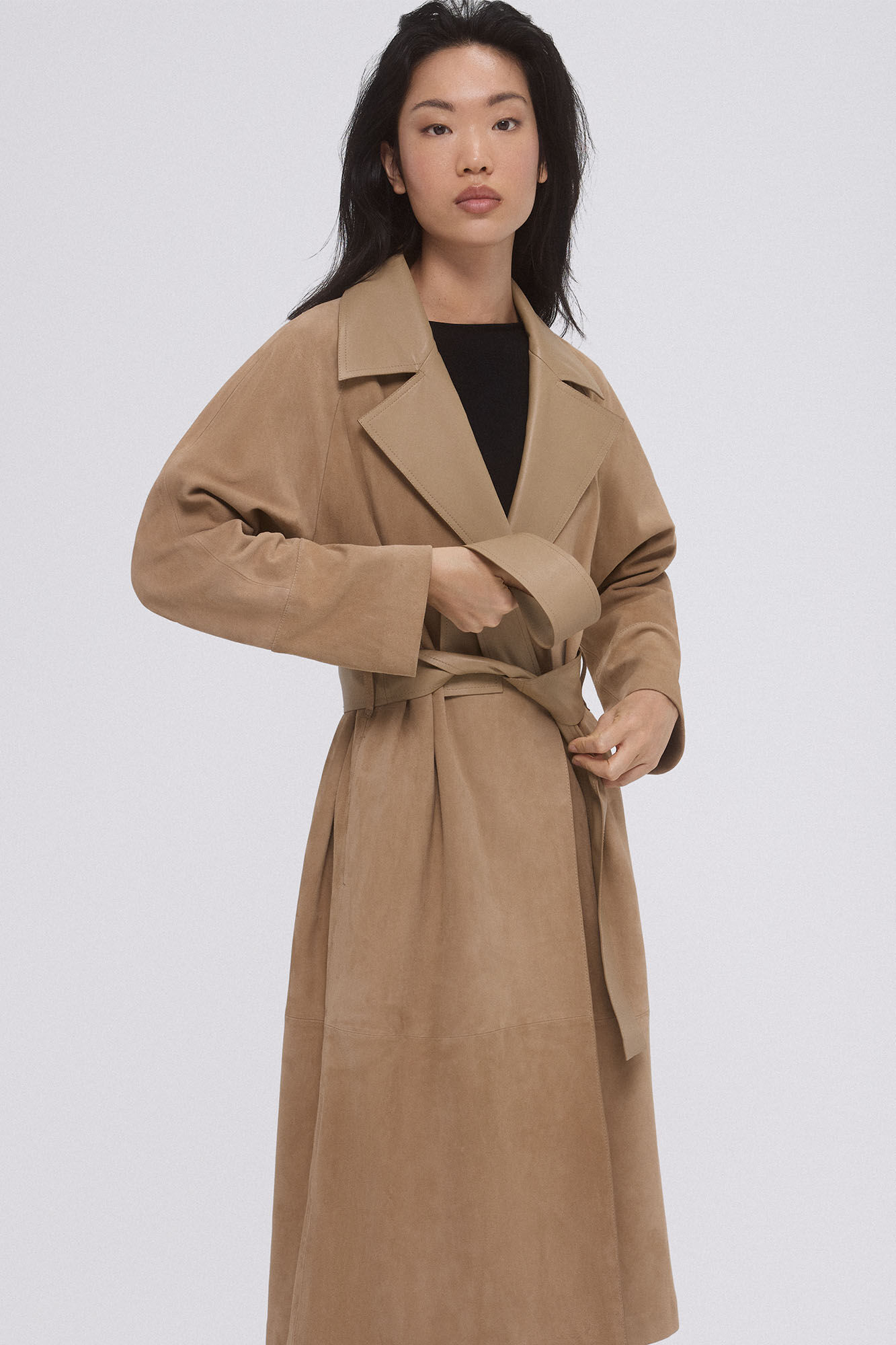 Pedro del Hierro leather trench Brown