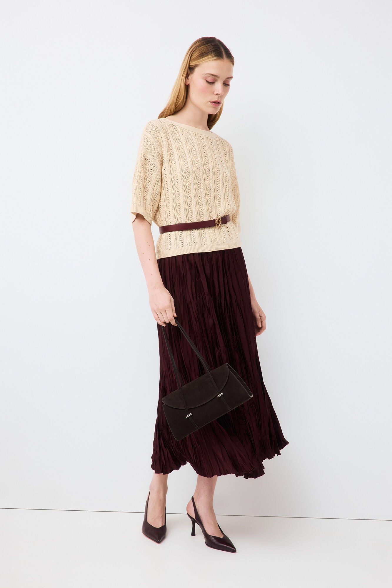 Pedro del Hierro Mini openwork cross-knit jumper