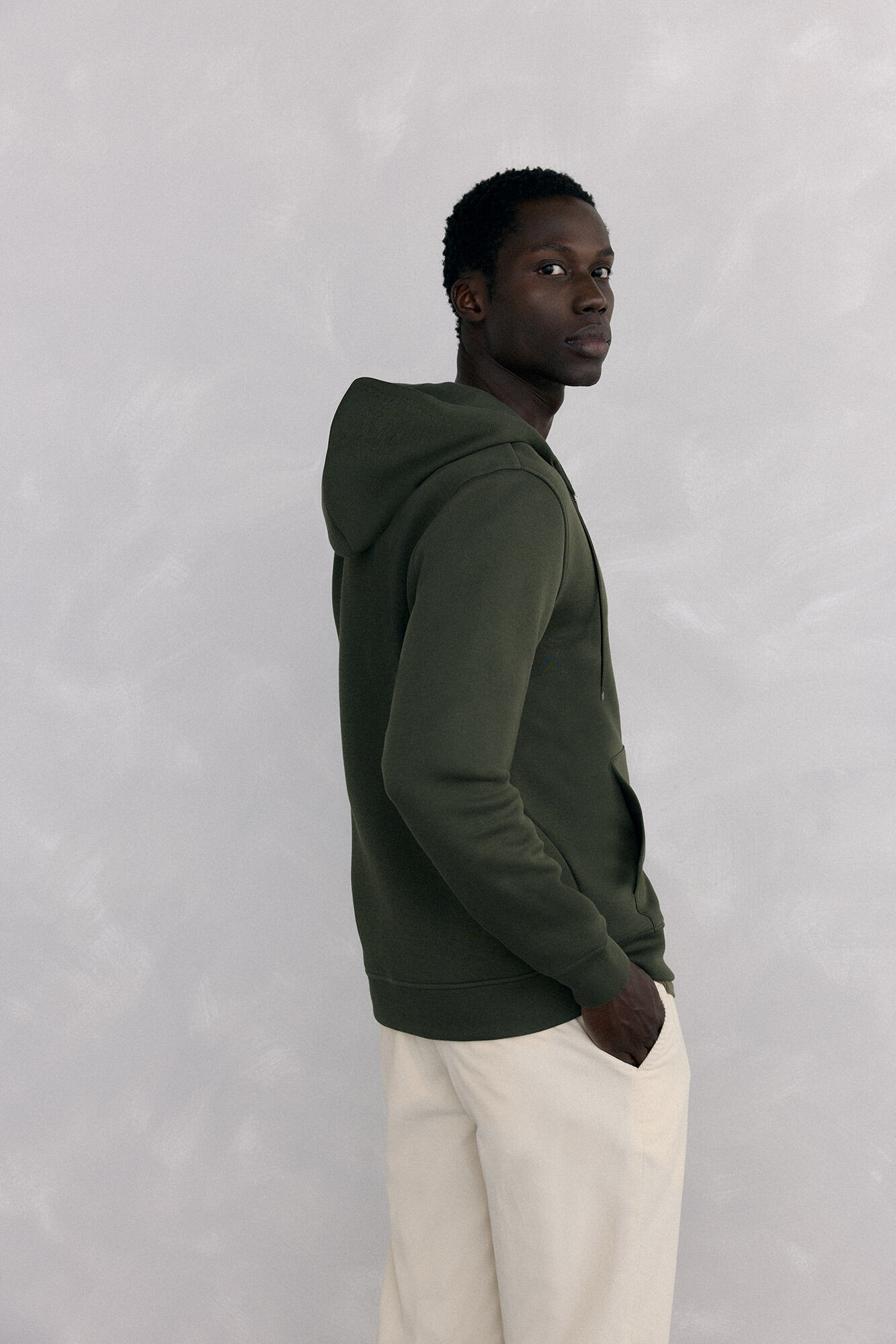 Pedro del Hierro Sweatshirt com capuz em tecido t&eacute;cnico Verde