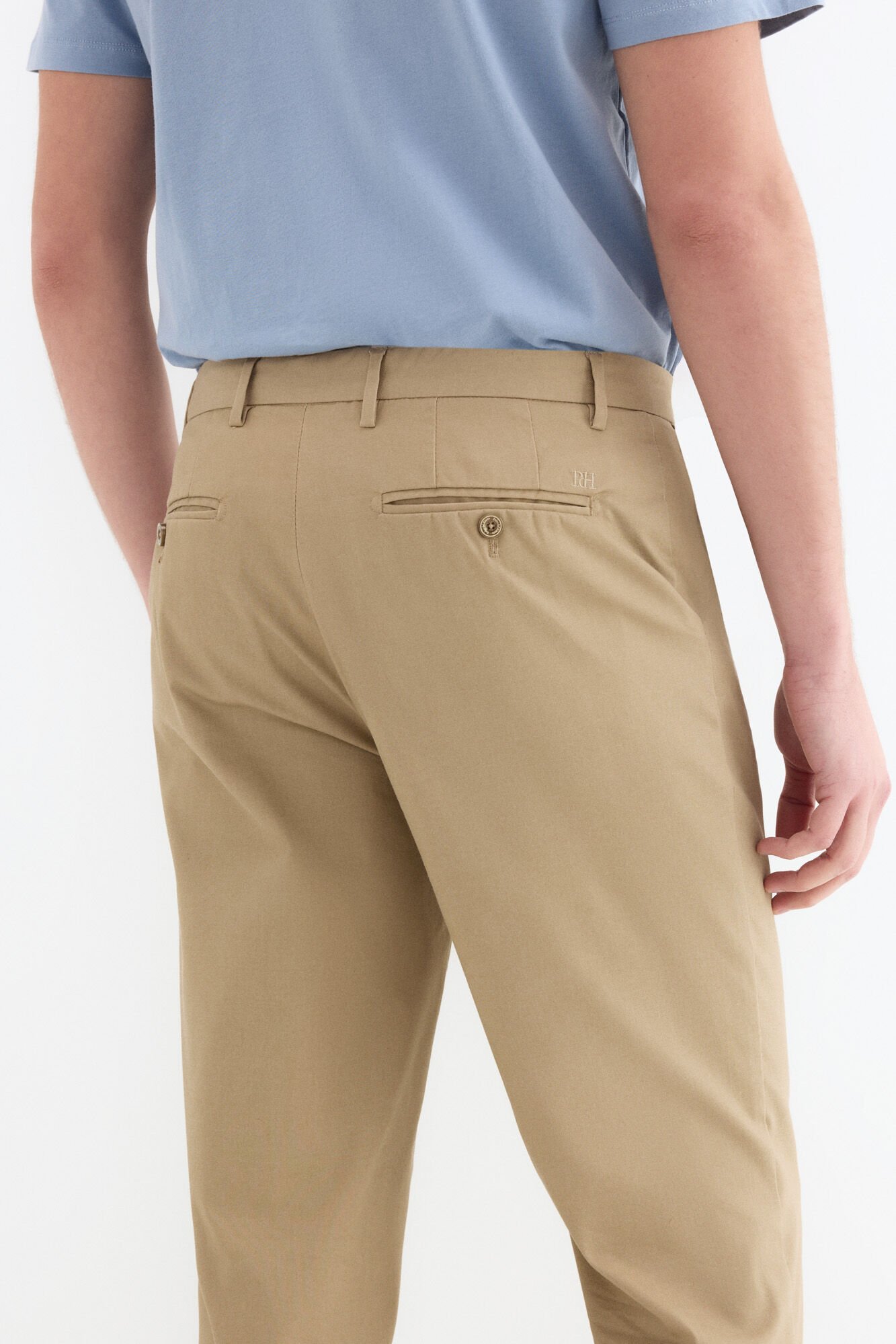 Pedro del Hierro Regular fit dobby structure trousers Beige