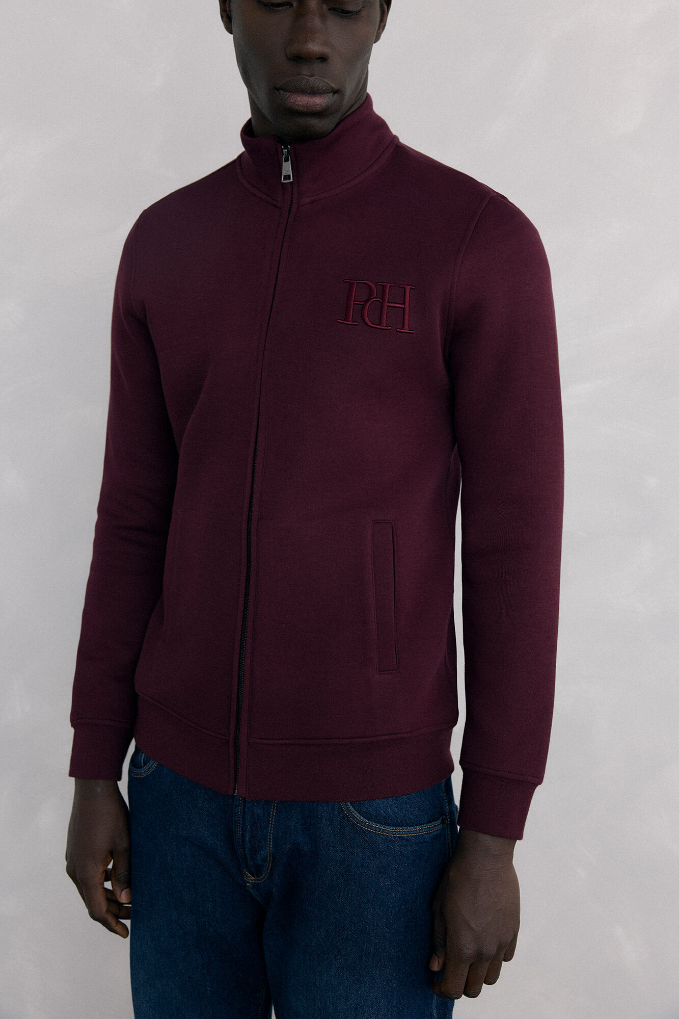 Pedro del Hierro Casaco de malha tecido t&eacute;cnico Bordeaux