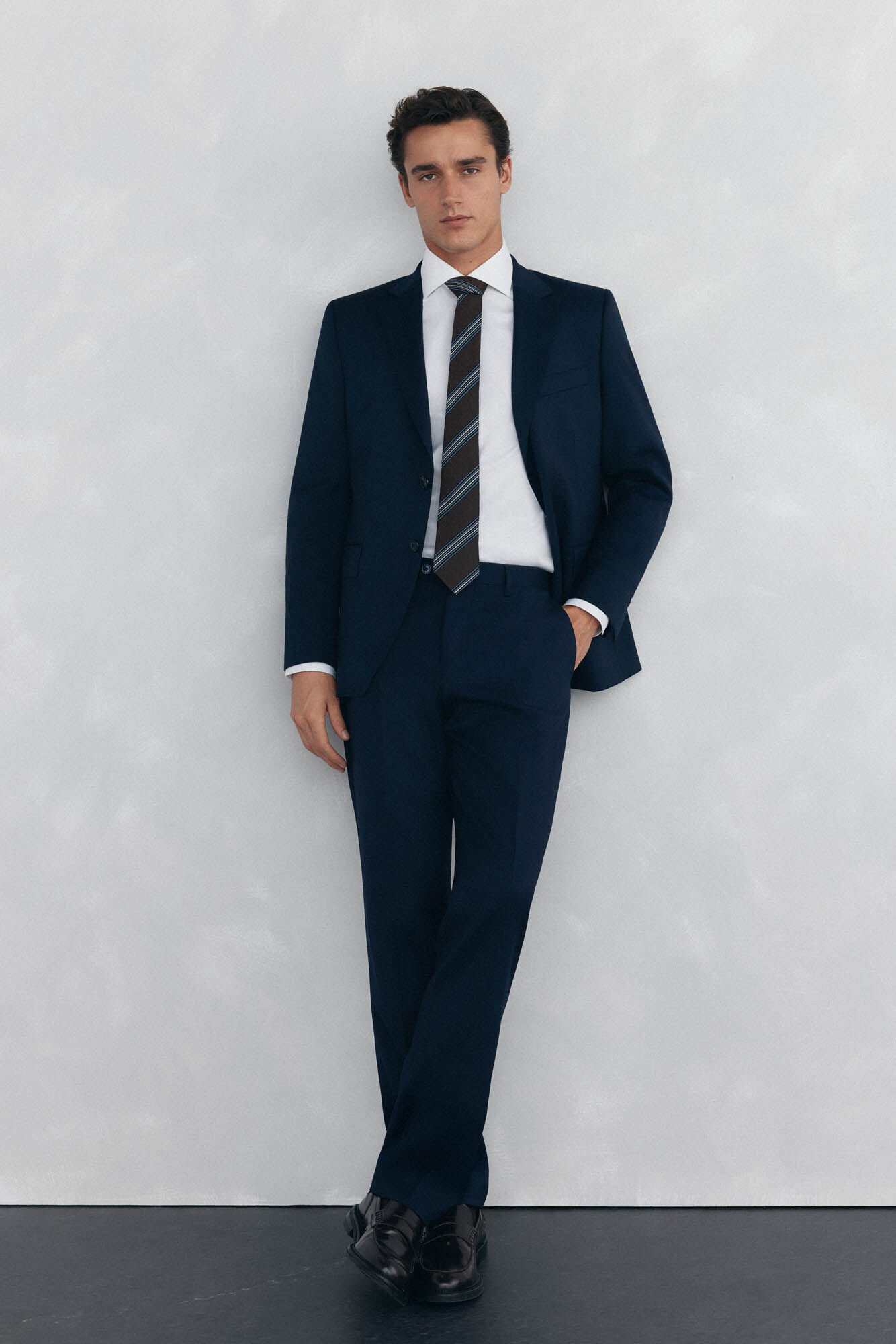 Pedro del Hierro plain tailored bi-stretch trousers Blue